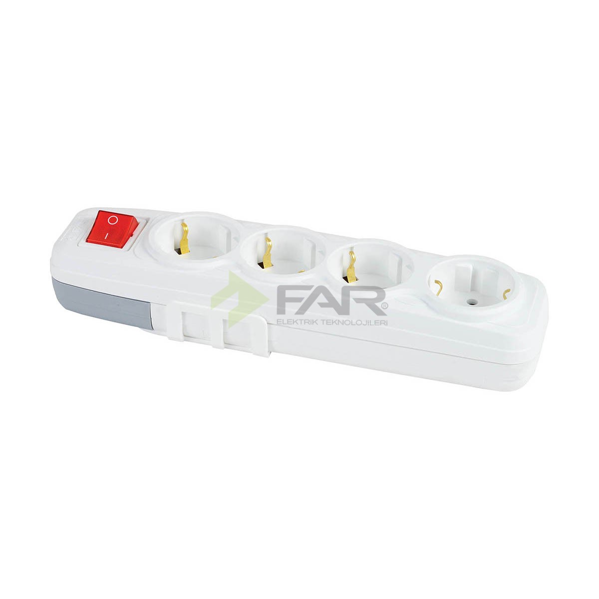 4'LÜ ANAHTARLI GRUP PRİZ KLEMENSLİ ÇOCUK KORUMALI