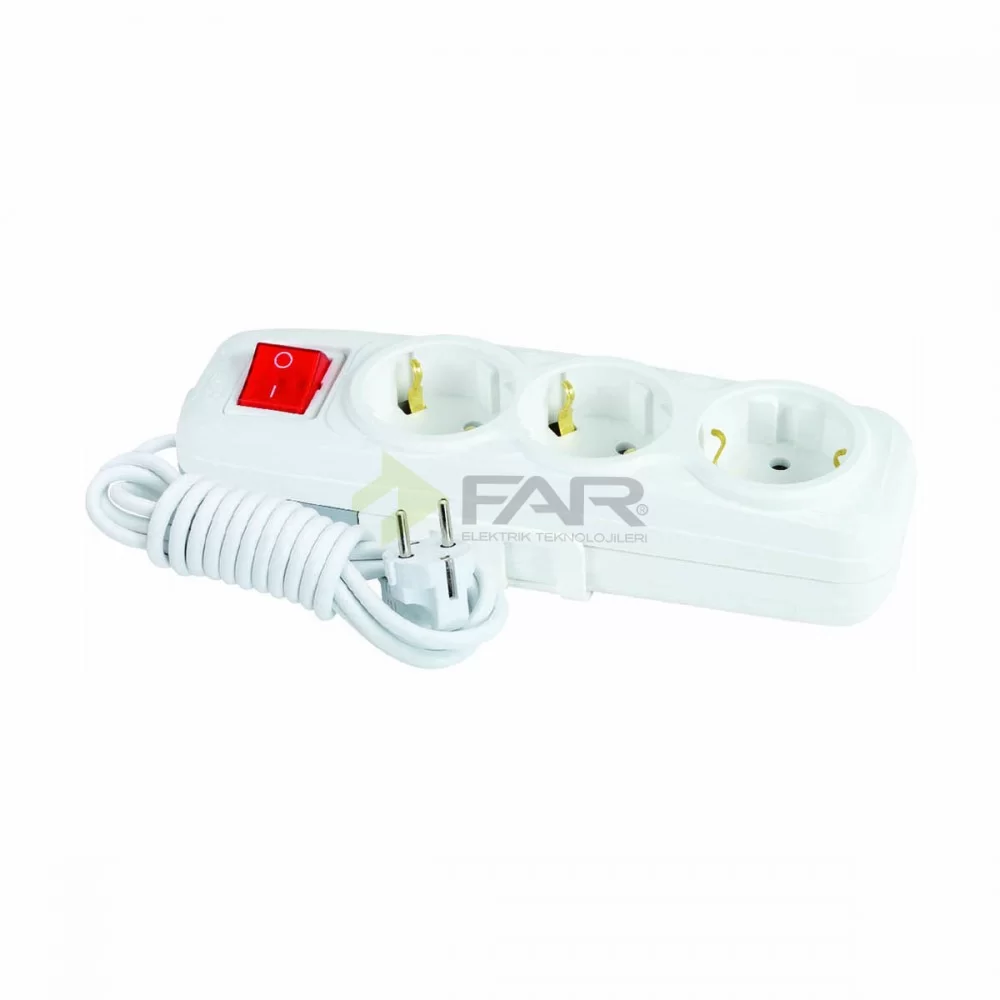 3'LÜ ANAHTARLI GRUP PRİZ 3 METRE 3'LÜ ANAHTARLI GRUP PRİZ 3 METRE