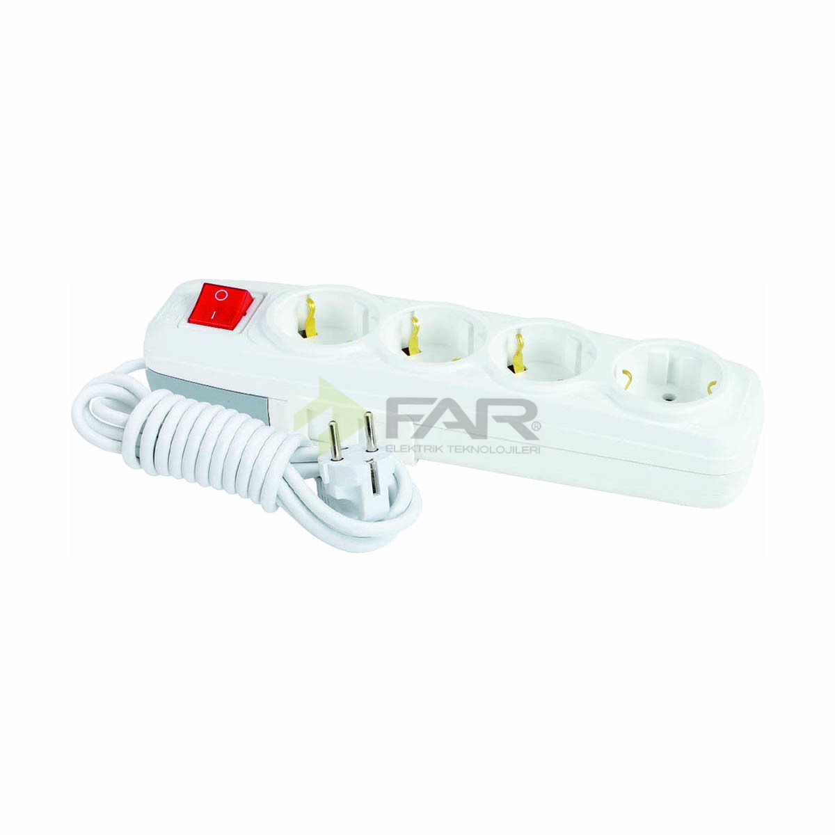 4'LÜ ANAHTARLI GRUP PRİZ 3 METRE 4'LÜ ANAHTARLI GRUP PRİZ 3 METRE