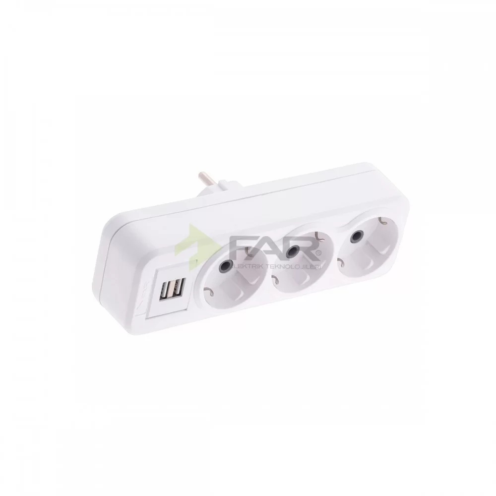 2 USB Lİ 3 LÜ FİŞ PRİZ GOLYAT 2 USB Lİ 3 LÜ FİŞ PRİZ GOLYAT
