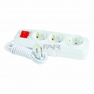 3'LÜ ANAHTARLI GRUP PRİZ 1 METRE ÇOCUK KORUMALI