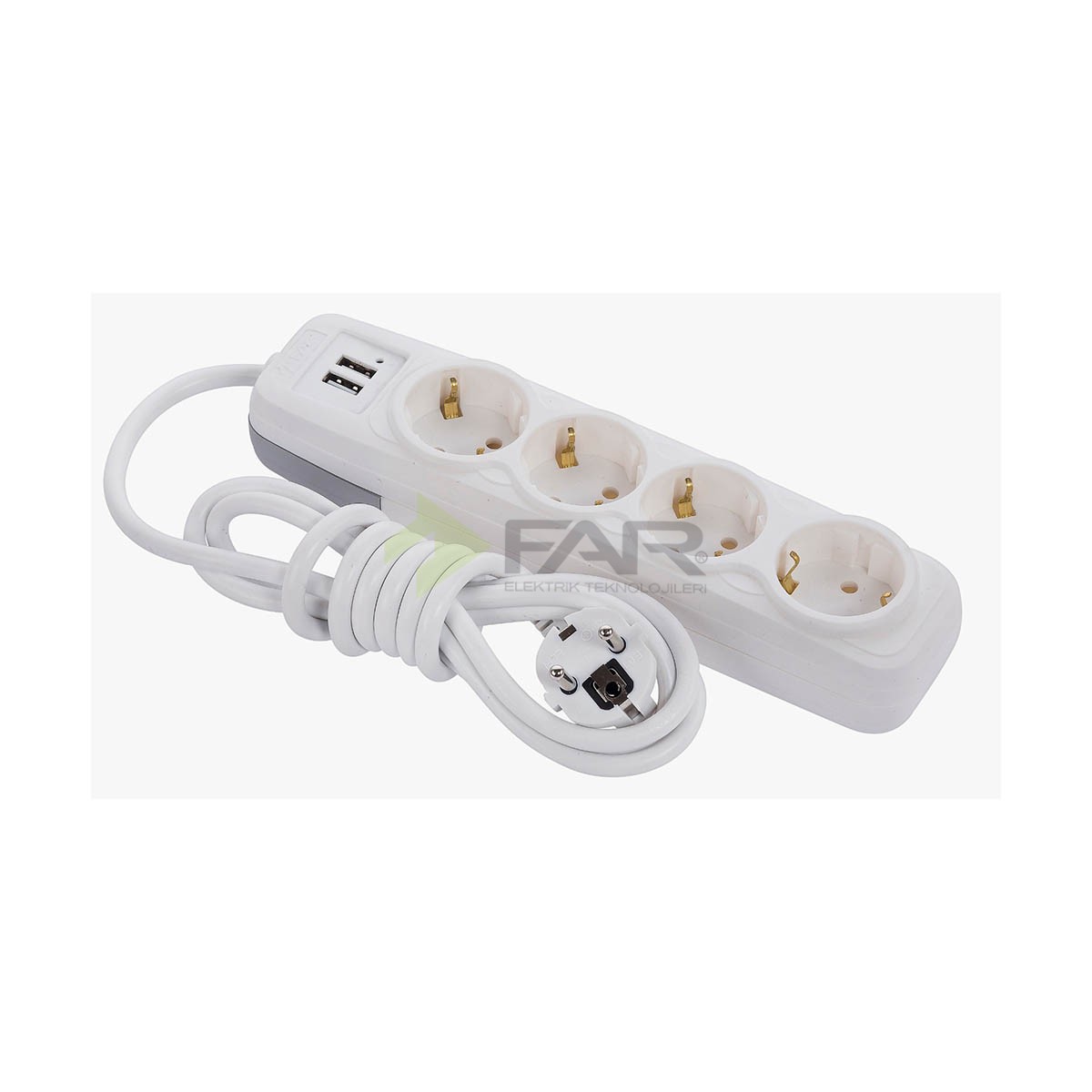 4 LÜ GRUP PRİZ 2 USB Lİ 3 METRE